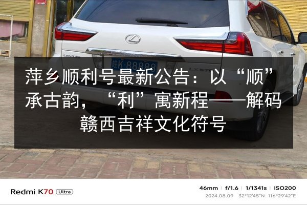 萍乡顺利号最新公告：以“顺”承古韵，“利”寓新程——解码赣西吉祥文化符号 第2张