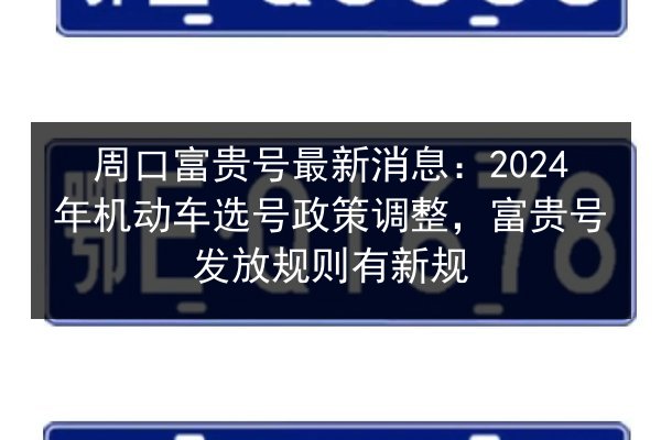 周口富贵号最新消息：2024年机动车选号政策调整，富贵号发放规则有新规 第2张