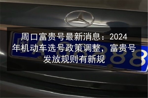 周口富贵号最新消息：2024年机动车选号政策调整，富贵号发放规则有新规 第3张