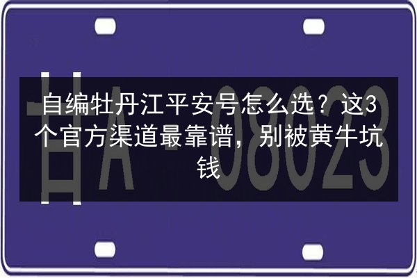自编牡丹江平安号怎么选?这3个官方渠道最靠谱,别被黄牛坑钱 第2张 自编牡丹江平安号怎么选?这3个官方渠道最靠谱,别被黄牛坑钱 第2张