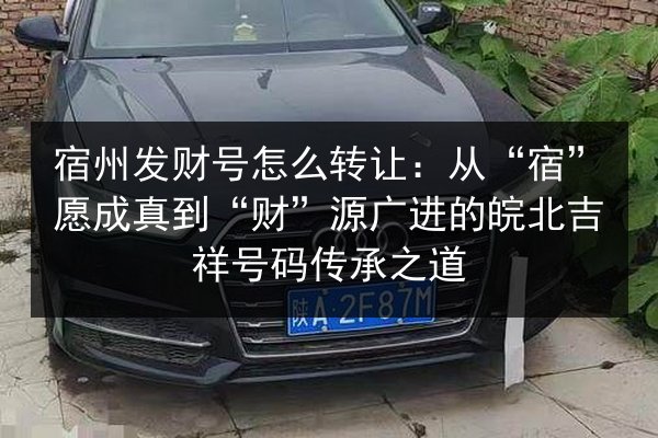 宿州发财号怎么转让：从“宿”愿成真到“财”源广进的皖北吉祥号码传承之道 第3张