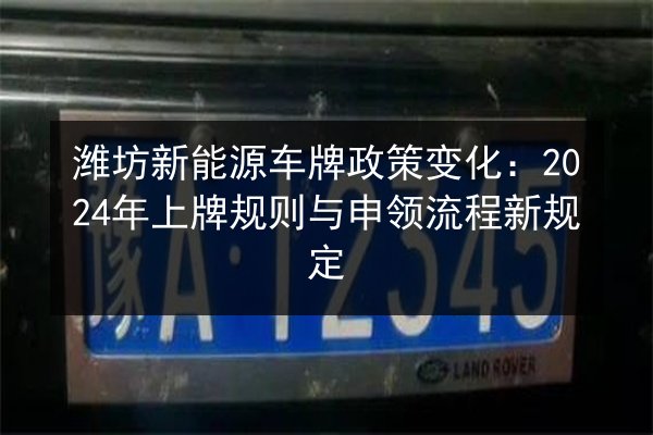 潍坊新能源车牌政策变化:2024年上牌规则与申领流程新规定 第2张 潍坊新能源车牌政策变化:2024年上牌规则与申领流程新规定 第2张