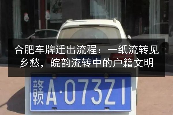 合肥车牌迁出流程：一纸流转见乡愁，皖韵流转中的户籍文明