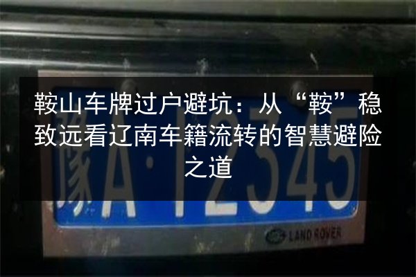 鞍山车牌过户避坑:从“鞍”稳致远看辽南车籍流转的智慧避险之道 第2张 鞍山车牌过户避坑:从“鞍”稳致远看辽南车籍流转的智慧避险之道 第2张