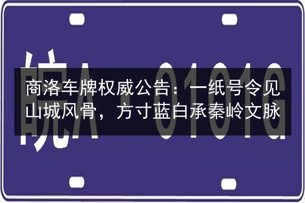 商洛车牌权威公告：一纸号令见山城风骨，方寸蓝白承秦岭文脉 第3张