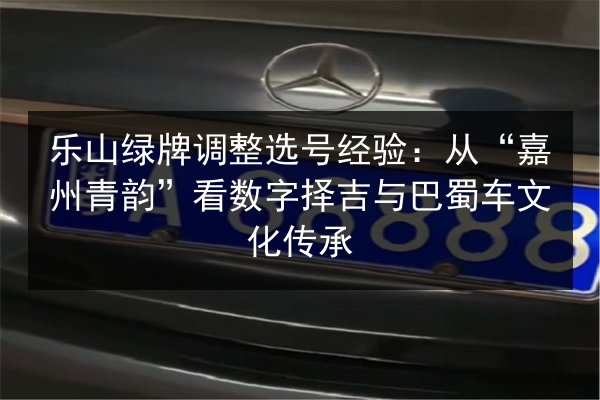 乐山绿牌调整选号经验：从“嘉州青韵”看数字择吉与巴蜀车文化传承 第3张