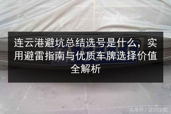 连云港避坑总结选号是什么，实用避雷指南与优质车牌选择价值全解析 第3张