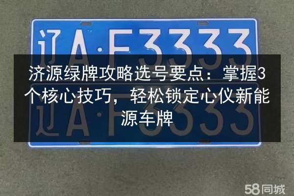 济源绿牌攻略选号要点：掌握3个核心技巧，轻松锁定心仪新能源车牌