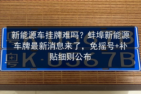 新能源车挂牌难吗？蚌埠新能源车牌最新消息来了，免摇号+补贴细则公布 第3张