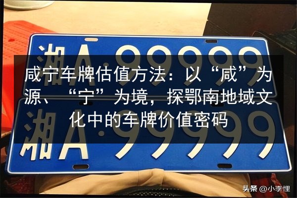 咸宁车牌估值方法：以“咸”为源、“宁”为境，探鄂南地域文化中的车牌价值密码