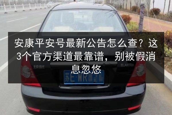 安康平安号最新公告怎么查？这3个官方渠道最靠谱，别被假消息忽悠 第3张