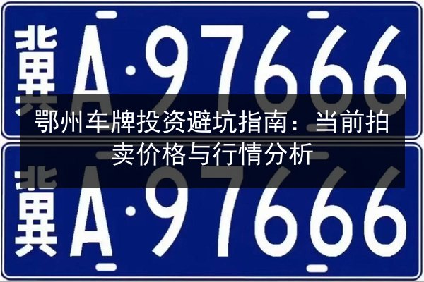 鄂州车牌投资避坑指南：当前拍卖价格与行情分析