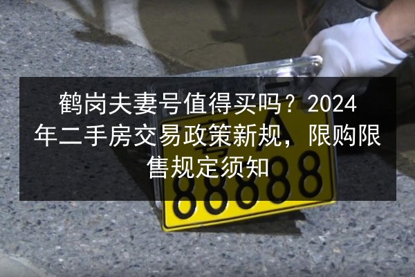 鹤岗夫妻号值得买吗？2024年二手房交易政策新规，限购限售规定须知