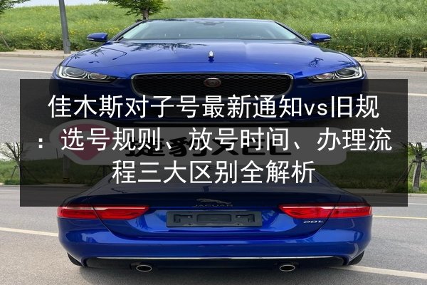 佳木斯对子号最新通知vs旧规：选号规则、放号时间、办理流程三大区别全解析
