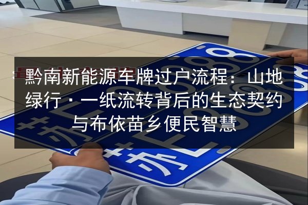 黔南新能源车牌过户流程:山地绿行·一纸流转背后的生态契约与布依苗乡便民智慧 第2张 黔南新能源车牌过户流程:山地绿行·一纸流转背后的生态契约与布依苗乡便民智慧 第2张