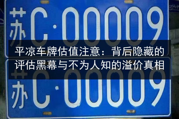 平凉车牌估值注意:背后隐藏的评估黑幕与不为人知的溢价真相 第2张 平凉车牌估值注意:背后隐藏的评估黑幕与不为人知的溢价真相 第2张