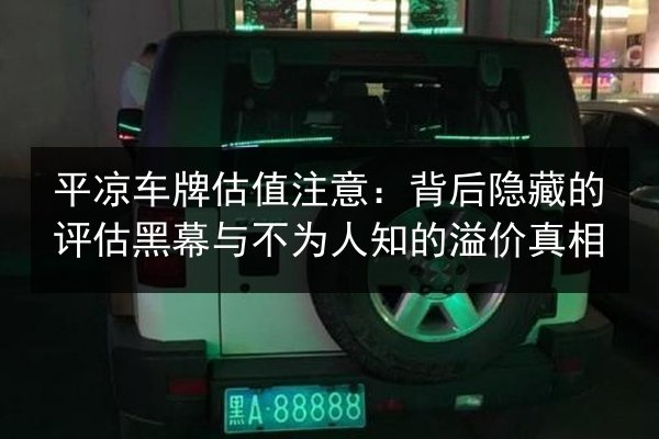 平凉车牌估值注意:背后隐藏的评估黑幕与不为人知的溢价真相 第3张 平凉车牌估值注意:背后隐藏的评估黑幕与不为人知的溢价真相 第3张