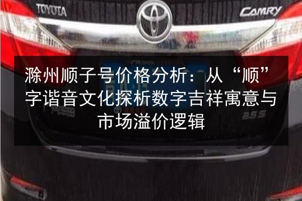 滁州顺子号价格分析：从“顺”字谐音文化探析数字吉祥寓意与市场溢价逻辑