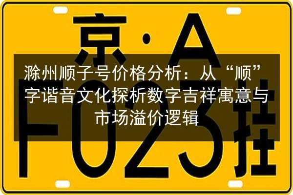 滁州顺子号价格分析：从“顺”字谐音文化探析数字吉祥寓意与市场溢价逻辑 第2张
