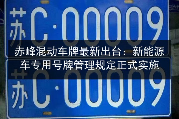 赤峰混动车牌最新出台:新能源车专用号牌管理规定正式实施 第2张 赤峰混动车牌最新出台:新能源车专用号牌管理规定正式实施 第2张