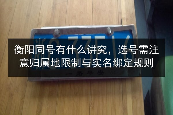 衡阳同号有什么讲究，选号需注意归属地限制与实名绑定规则 第3张