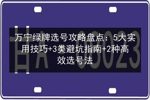 万宁绿牌选号攻略盘点：5大实用技巧+3类避坑指南+2种高效选号法 第2张