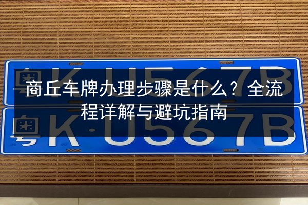 商丘车牌办理步骤是什么?全流程详解与避坑指南 第3张 商丘车牌办理步骤是什么?全流程详解与避坑指南 第3张