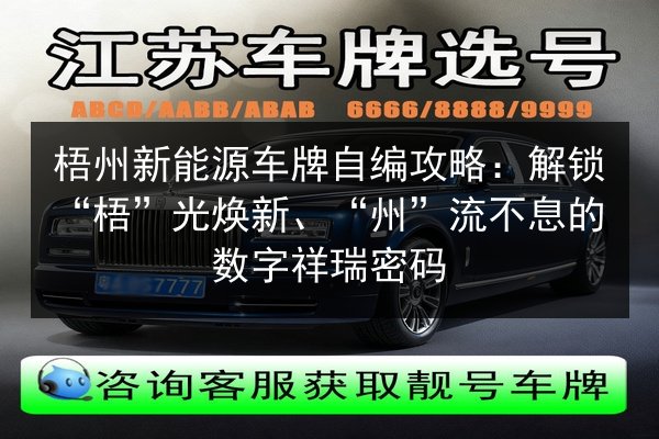 梧州新能源车牌自编攻略：解锁“梧”光焕新、“州”流不息的数字祥瑞密码