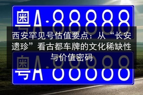 西安罕见号估值要点：从“长安遗珍”看古都车牌的文化稀缺性与价值密码