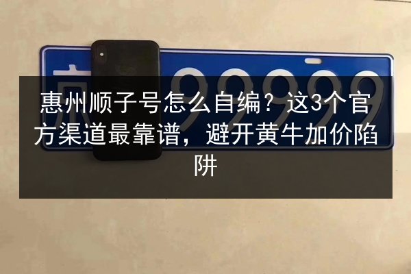 惠州顺子号怎么自编？这3个官方渠道最靠谱，避开黄牛加价陷阱