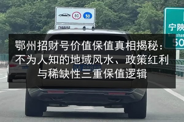 鄂州招财号价值保值真相揭秘:不为人知的地域风水、政策红利与稀缺性三重保值逻辑 第2张 鄂州招财号价值保值真相揭秘:不为人知的地域风水、政策红利与稀缺性三重保值逻辑 第2张