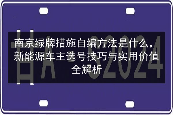 南京绿牌措施自编方法是什么，新能源车主选号技巧与实用价值全解析