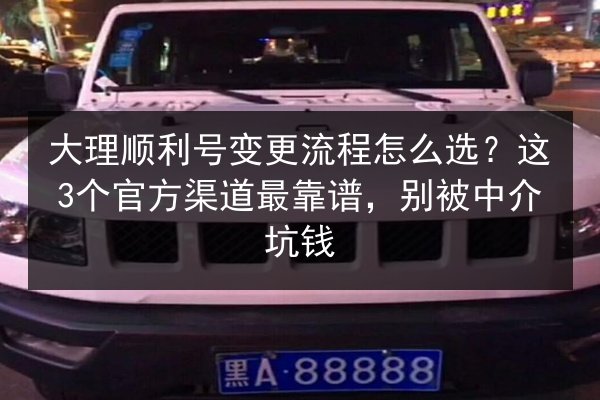 大理顺利号变更流程怎么选？这3个官方渠道最靠谱，别被中介坑钱