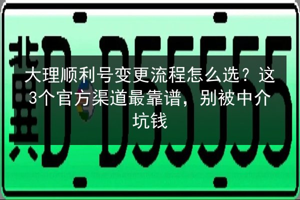 大理顺利号变更流程怎么选？这3个官方渠道最靠谱，别被中介坑钱 第3张
