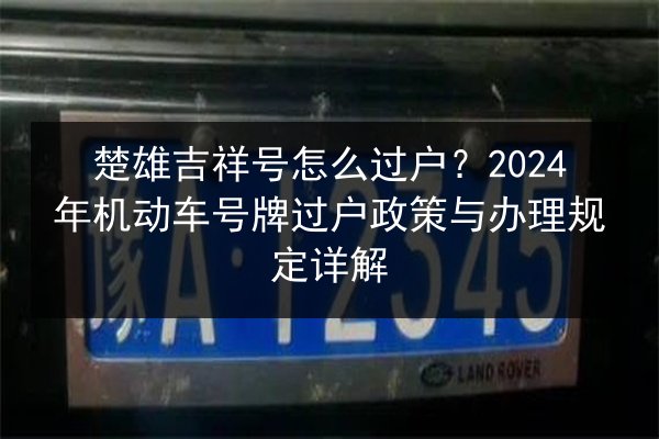 楚雄吉祥号怎么过户？2024年机动车号牌过户政策与办理规定详解 第2张
