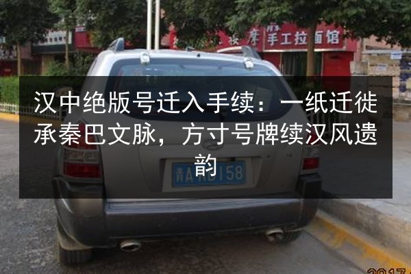 汉中绝版号迁入手续：一纸迁徙承秦巴文脉，方寸号牌续汉风遗韵