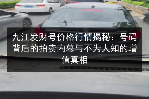 九江发财号价格行情揭秘：号码背后的拍卖内幕与不为人知的增值真相