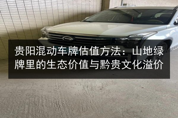 贵阳混动车牌估值方法：山地绿牌里的生态价值与黔贵文化溢价