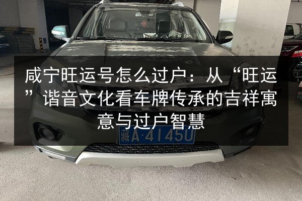 咸宁旺运号怎么过户：从“旺运”谐音文化看车牌传承的吉祥寓意与过户智慧