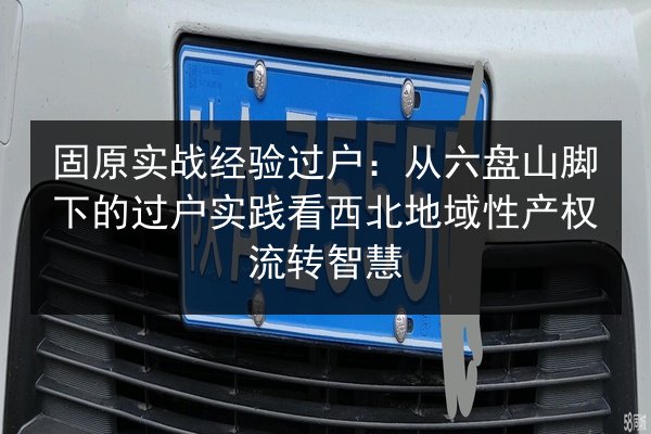 固原实战经验过户：从六盘山脚下的过户实践看西北地域性产权流转智慧 第2张