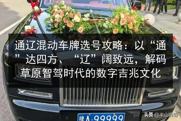 通辽混动车牌选号攻略:以“通”达四方、“辽”阔致远,解码草原智驾时代的数字吉兆文化 第3张 通辽混动车牌选号攻略:以“通”达四方、“辽”阔致远,解码草原智驾时代的数字吉兆文化 第3张