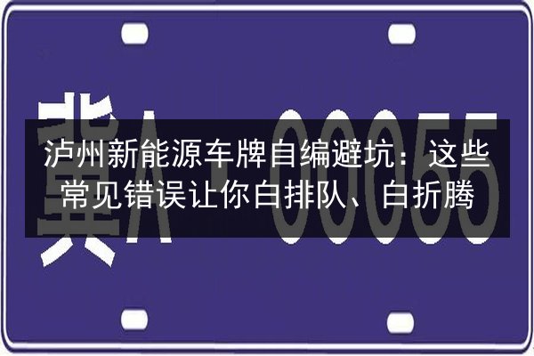 泸州新能源车牌自编避坑：这些常见错误让你白排队、白折腾