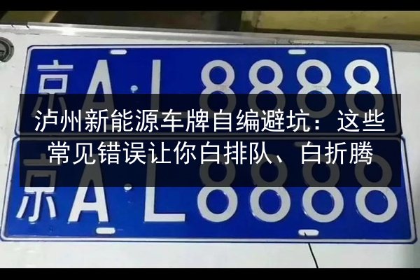 泸州新能源车牌自编避坑：这些常见错误让你白排队、白折腾 第2张