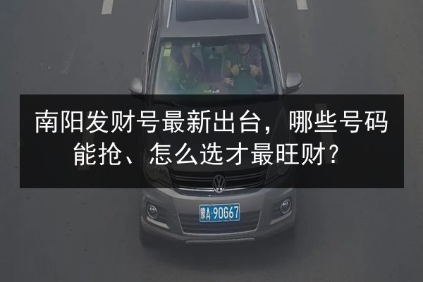 南阳发财号最新出台，哪些号码能抢、怎么选才最旺财？