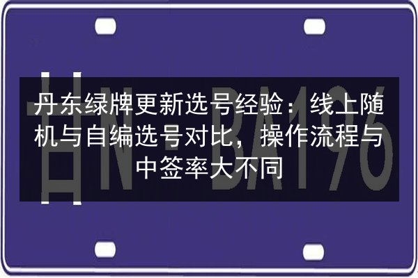 丹东绿牌更新选号经验：线上随机与自编选号对比，操作流程与中签率大不同