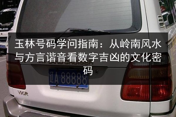 玉林号码学问指南：从岭南风水与方言谐音看数字吉凶的文化密码