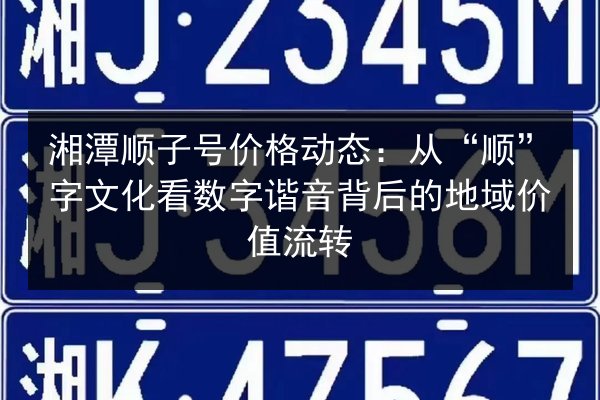 湘潭顺子号价格动态：从“顺”字文化看数字谐音背后的地域价值流转