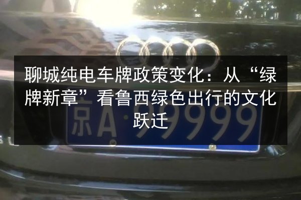 聊城纯电车牌政策变化：从“绿牌新章”看鲁西绿色出行的文化跃迁 第2张