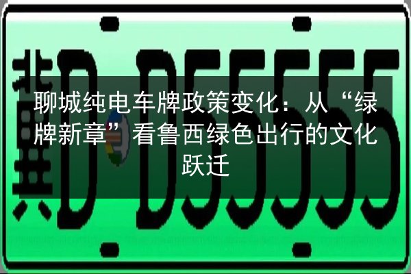 聊城纯电车牌政策变化：从“绿牌新章”看鲁西绿色出行的文化跃迁 第3张