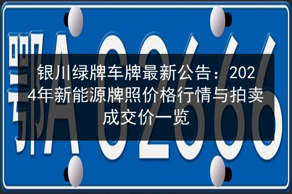 银川绿牌车牌最新公告：2024年新能源牌照价格行情与拍卖成交价一览